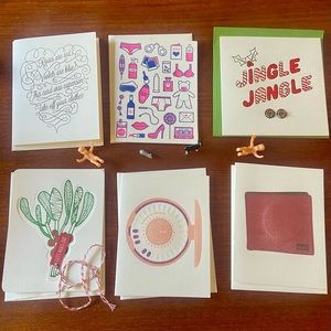6 Cheeky and ‘inappropriate’ letterpressed holiday card Lot.